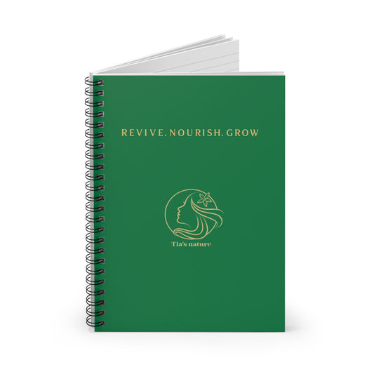 Eco-Friendly Inspirational Spiral Notebook, Green Writing Journal, Perfect for Self-Care, Gifts for Women, Sustainability and Growth