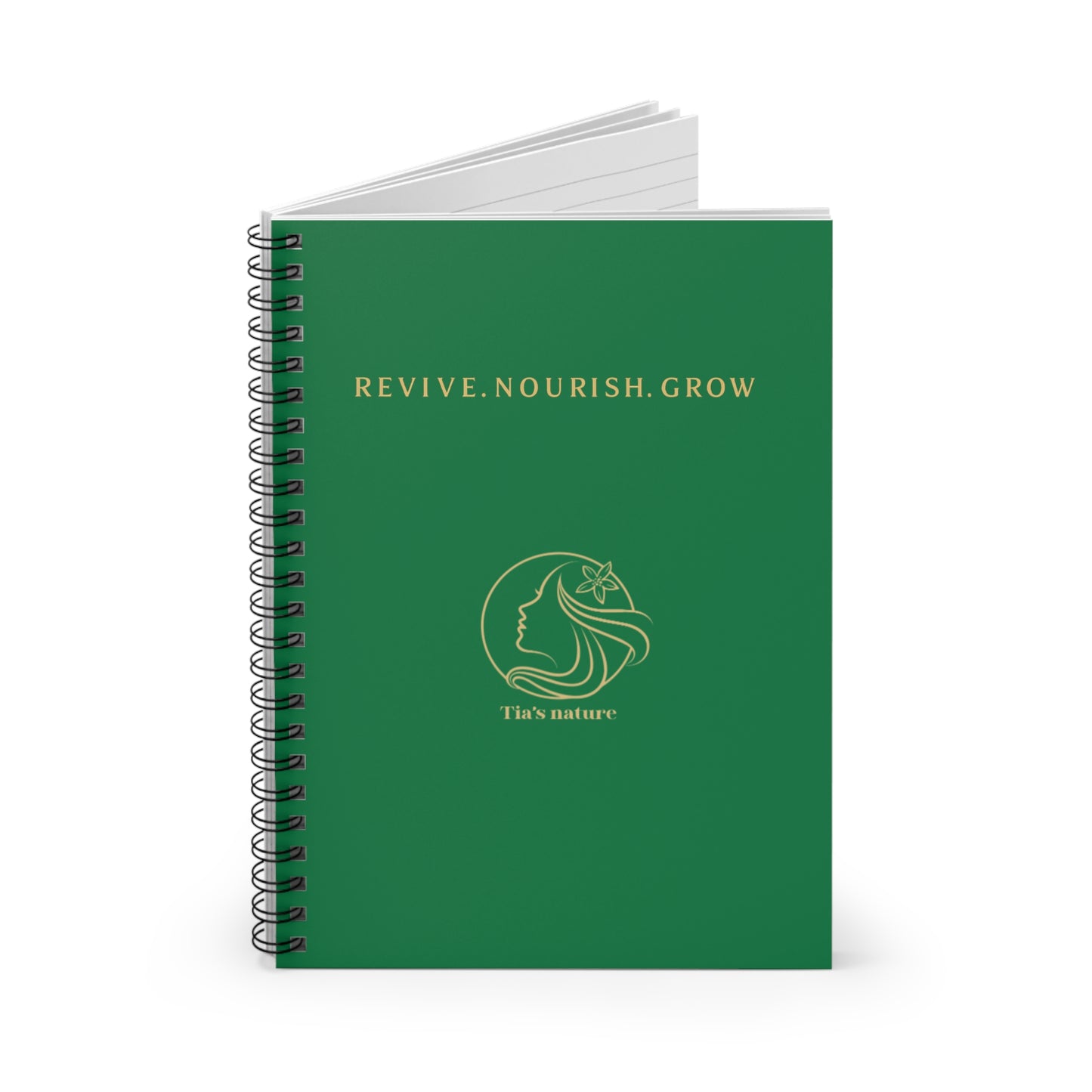 Eco-Friendly Inspirational Spiral Notebook, Green Writing Journal, Perfect for Self-Care, Gifts for Women, Sustainability and Growth