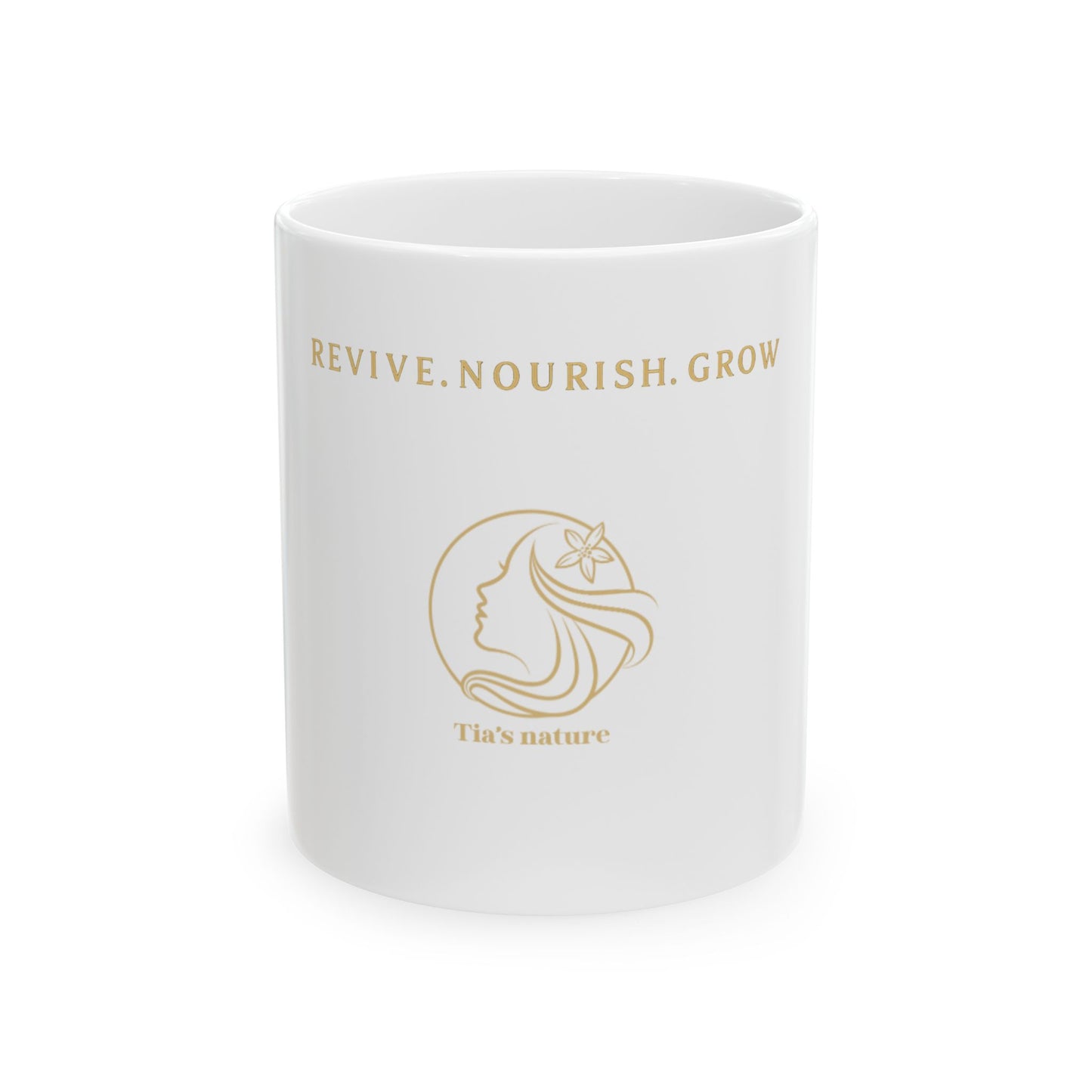 Revive Nourish Grow Ceramic Mug - Inspirational Drinkware for Nature Lovers, Self-Care Gifts, Motivational Coffee Cup, Plant Lover's [...]